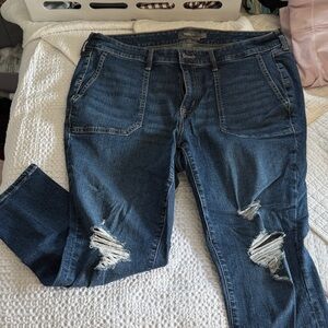 torrid Dark Blue Distressed Boyfriend Crop